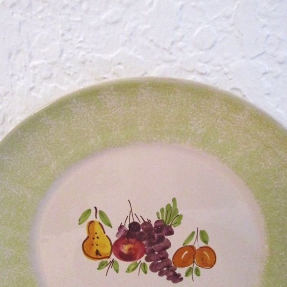 Vintage Italian Hand-Painted Fruit Pottery Display Plates, S/4 - Picture 3 of 5